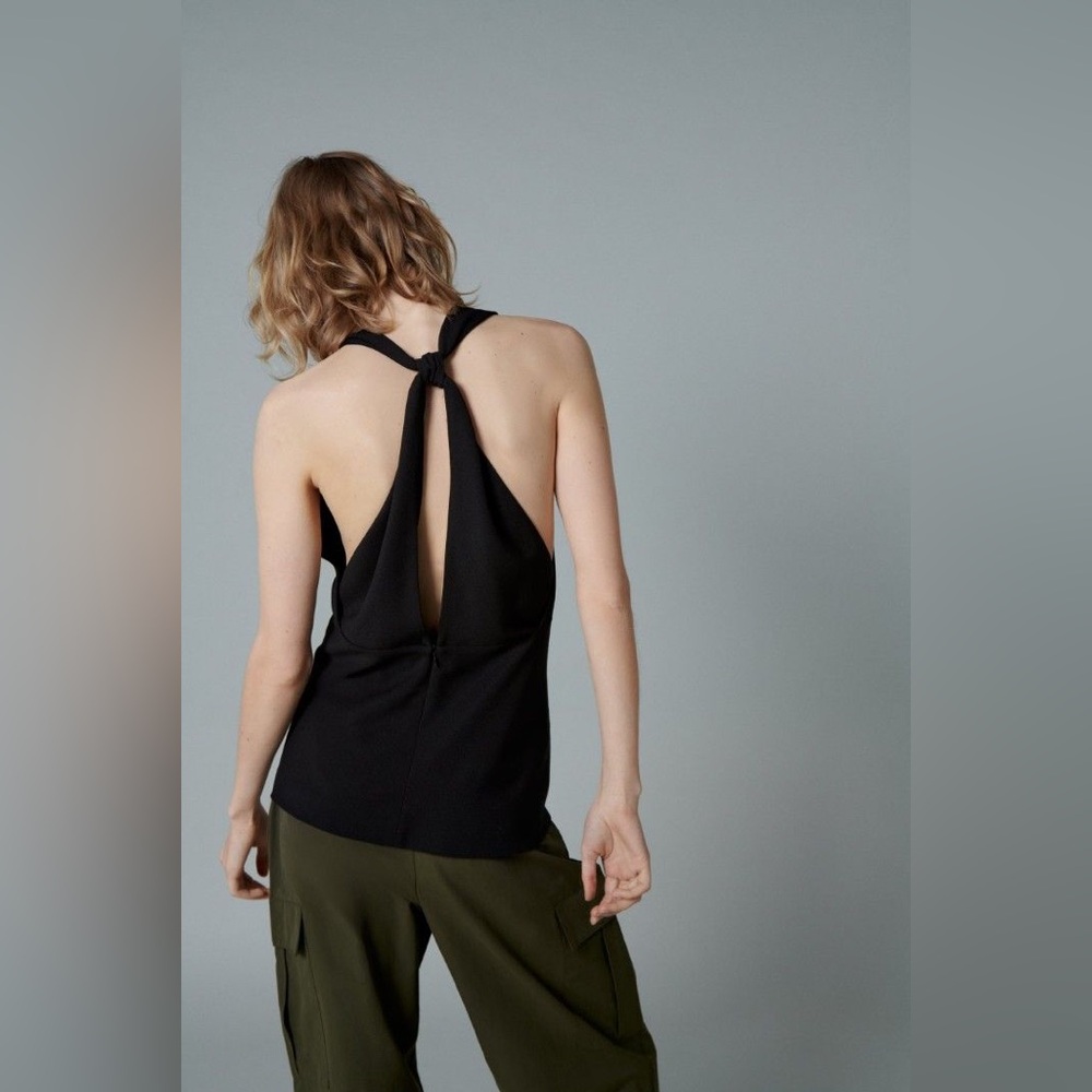 Zara Strappy Black Top with Knots